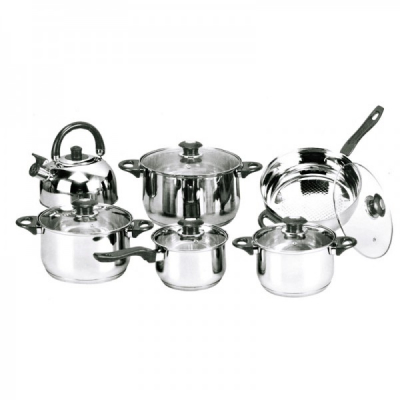 Set oale din inox cu capac 12 piese JD1024 JU