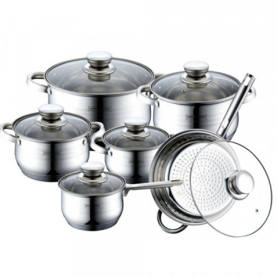 Set Oale din Inox cu Capac 12 piese Royalty Line RL-1231