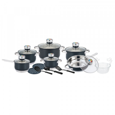 Set Oale din Inox cu Capac 18 piese Herenthal HT-1801BBL