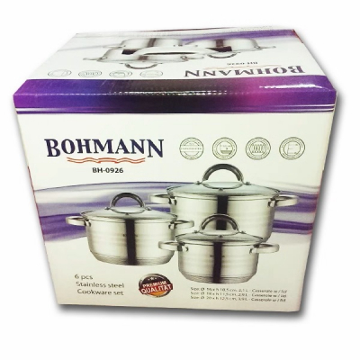 Set oale din inox cu capac 6 piese Bohmann BH0926