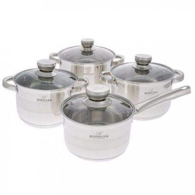 Set oale din inox cu capac 8 piese Bohmann BH08475