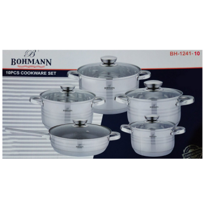 Set Oale Inox 10 Piese cu Capace Bohmann BH7124110