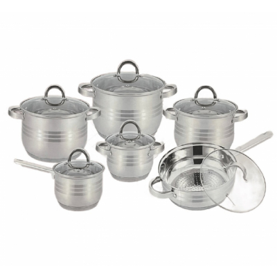 Set oale inox cu capace 12 piese 5 straturi Kitchen PRO-1261