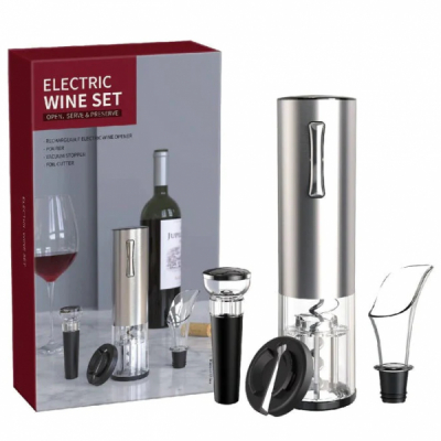 Set Tirbuson Electric LED Incarcare USB 3 Accesorii Sticla Vin