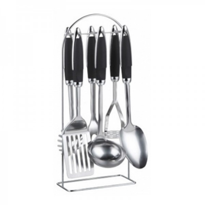 Set ustensile bucatarie inox cu suport 7 piese Bohmann BH7759