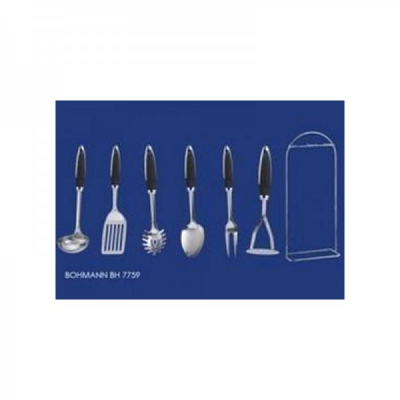 Set ustensile bucatarie inox cu suport 7 piese Bohmann BH7759