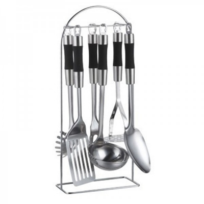 Set ustensile bucatarie inox cu suport 7 piese Bohmann BH7762