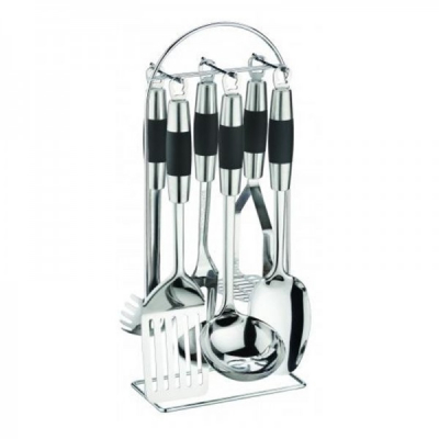 Set ustensile bucatarie inox cu suport 7 piese Bohmann BH7763