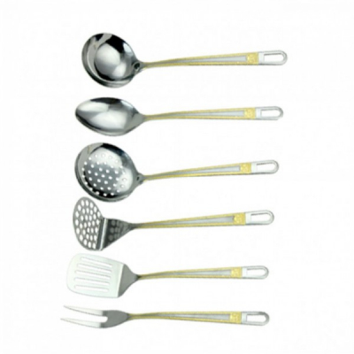 Set ustensile bucatarie inox cu suport 7 piese Green Point GP6500 BG