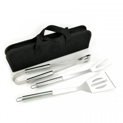 Set Ustensile din Inox pentru gratar 3 piese cu Husa Grunberg UG3PS