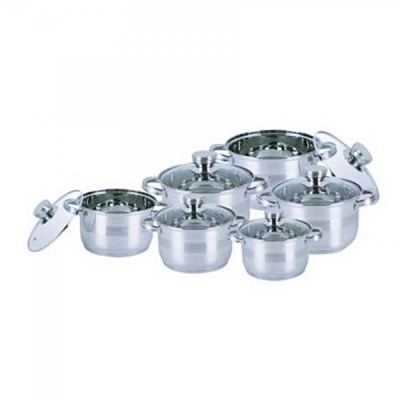 Set Vase Inox cu Capac 12 Piese Bohmann BH71275N