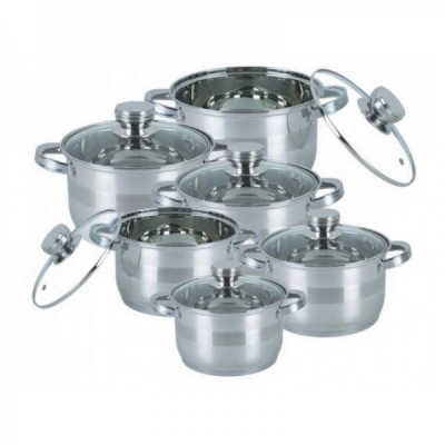 Set Vase Inox cu Capac 12 Piese Bohmann BH71275N