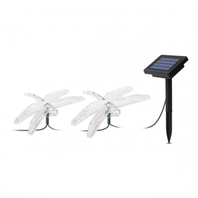 Sirag cu Panou Solar 3m 20 Libelule LEDuri Multicolore Decor Terase DDY