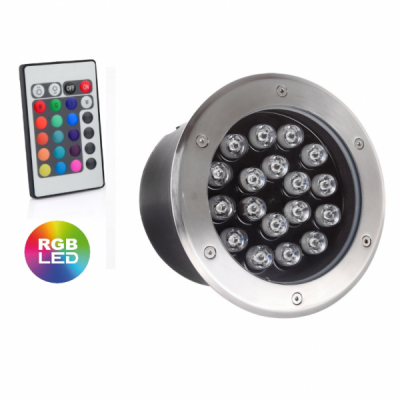 Spot LED Pavaj IP65 18W RGB cu telecomanda MNR6105