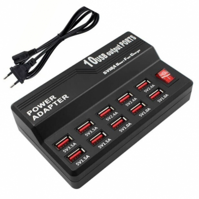 Statie Incarcare Hub 10 Porturi USB 60W 2.4A 1A la 220V Andowl QCD10P