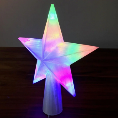 Stea Luminoasa Varf de Brad  23cm Joc LEDuri Multicolore 220V TO ZH2623