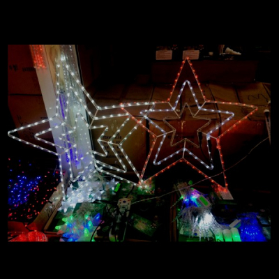 Stea Luminoasa Tripla Furtun Luminos LEDuri Albe 80cm 220V TO