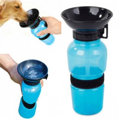 Sticla de Baut Apa cu Castron Catei Plimbare si Drumetii Aqua Dog