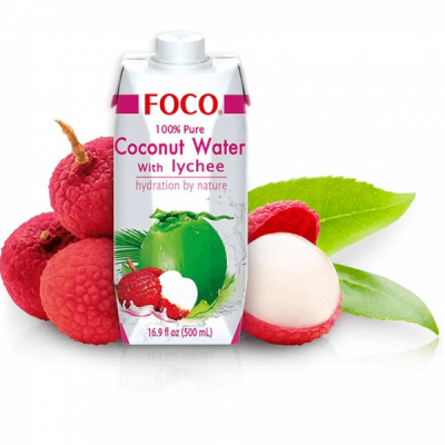 Suc cu Apa de cocos si aroma de litchi 500ml Foco MLL