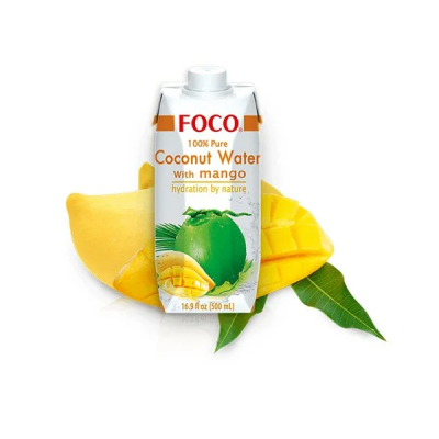 Suc cu Apa de cocos si aroma de mango 500ml Foco MLL