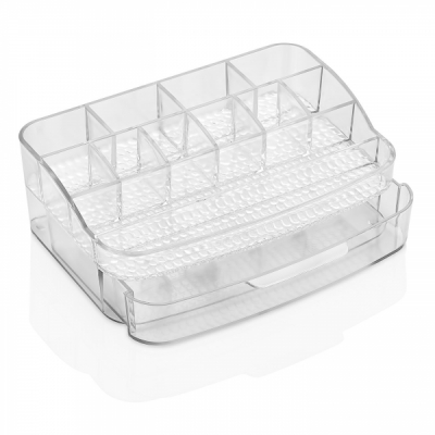 Organizator produse cosmetice plastic 21.5x15x7cm Qlux DIV.Culori L00643 JGR