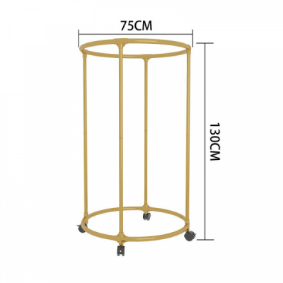 Suport rotund din otel Inoxidabil pentru haine cu roti finisaj cromat  DNC66271