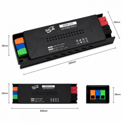 Sursa Alimentare LED 12V 300W 25A Slim Conectare Rapida Push-In DALBI 7E096 XXM