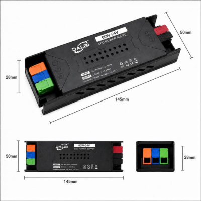 Sursa Alimentare LED 24V 60W 2.5A Slim Conectare Rapida Push-In DALBI 7E102 XXM