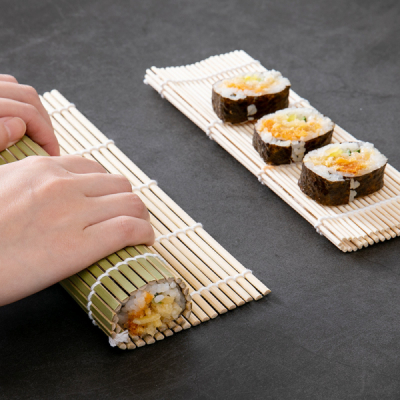 Sushi Mat Covoras Suport pentru Rulat Sushi din Lemn de Bambus 24cm GL