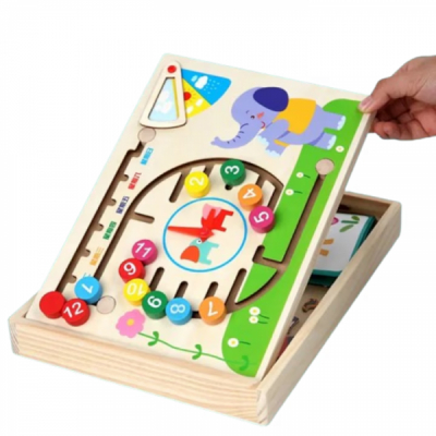 Tabla educativa din lemn ceas numere MG-329 CWT