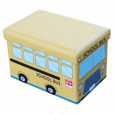 Taburet cu Spatiu Depozitare Pliabil 48x32x32cm School Bus TB64