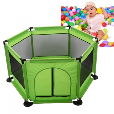 Tarc Copii Loc Joaca 50 Bile 128x113x65cm Child Safety Fence Verde