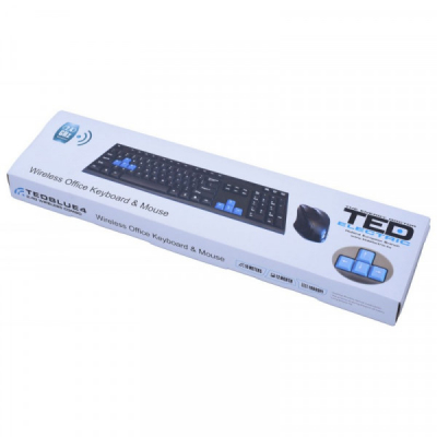 Tastatura Ted3 cu Mouse Wireless 2.4GHz TedBlue4 2F011 XXM