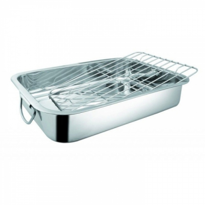 Tava cuptor Inox 37cm cu Gratar Argintiu Grunberg IGT37