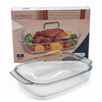 Tava Sticla cu capac Plastic 3.8L WEI A-16323 DNC67070