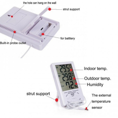 Termometru Higrometru Interior Exterior -Termohigrometru TA298