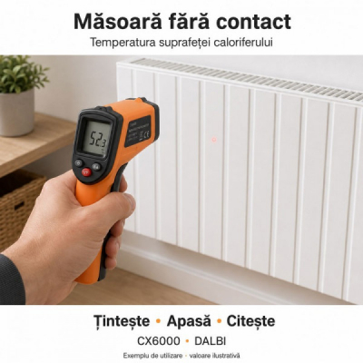 Termometru Infrarosu Digital cu Laser -50 C–400 C CX6000 DALBI 17A026 XXM