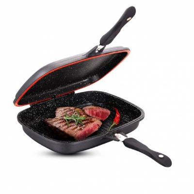 Tigaia Dubla Grill, Invelis De Marmura Cheffinger, CF-DG 32 cm