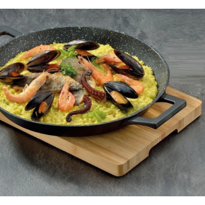 Tigaie de Paella Aluminiu cu manusi 32cm Cheffinger CF-PP32