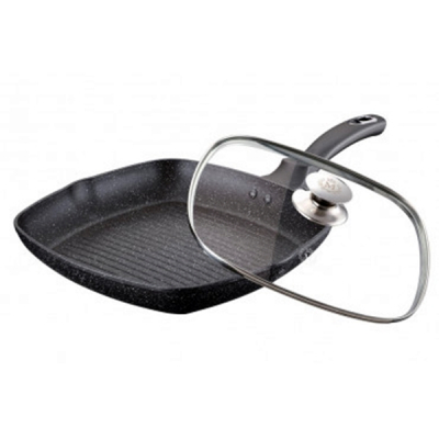 Tigaie Grill Interior Granit cu Capac 28cm Meisterklasse MK1024