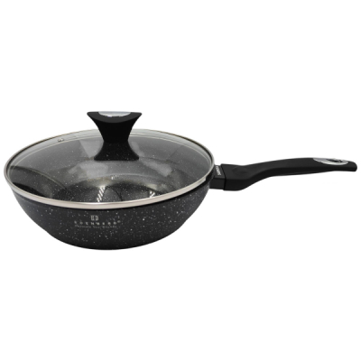 Tigaie Inalta Aluminiu Marmurat cu capac sticla Edenberg 28cm EB-6038 DNC65677