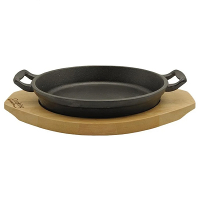 Tigaie Servire Fonta Pura 20cm Suport Lemn Heinner ZVC-T20 CNN50597 DNC63551