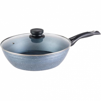 Tigaie Wok Aluminiu Strat Ceramic Capac 3.3l 28x7.5cm Grunberg GR3215