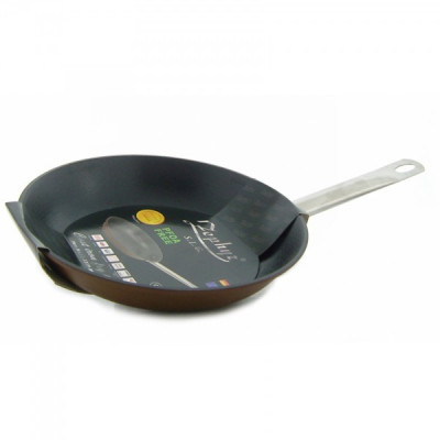 Tigaie Wok din Fonta cu maner din inox 24x6.5cm Zephyr Z1319MI24D