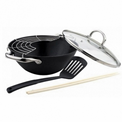 Tigaie wok fonta suport bete capac Bohmann BH60232 32cm 5.6L