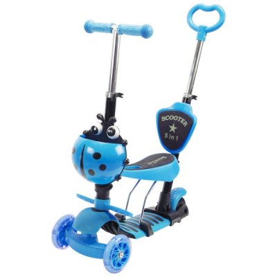 Trotineta Copii Scooter 5in1 2-7 Ani 40Kg cu Manere O si T Albastra