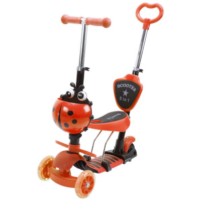 Trotineta Copii Scooter 5in1 1-8 Ani 40Kg cu Manere O si T Portocalie