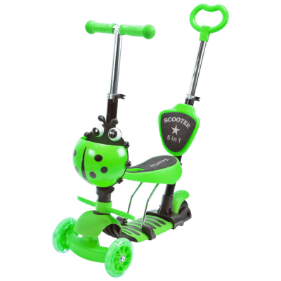 Trotineta Copii Scooter 5in1 1-8 Ani 40Kg cu Manere O si T Verde