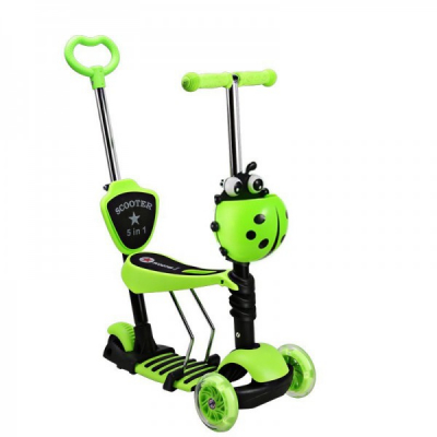 Trotineta Copii Scooter 5in1 1-8 Ani 40Kg cu Manere O si T Verde