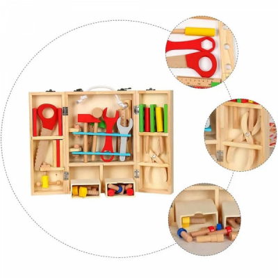 Trusa scule jucarie din lemn pentru Copii My first Toolbox CWT